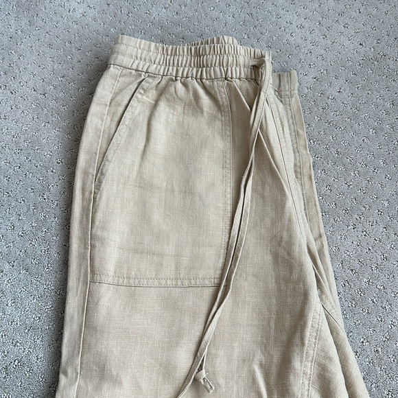 J Crew Factory Beige Linen Cotton Blend Pants - Picture 2 of 3